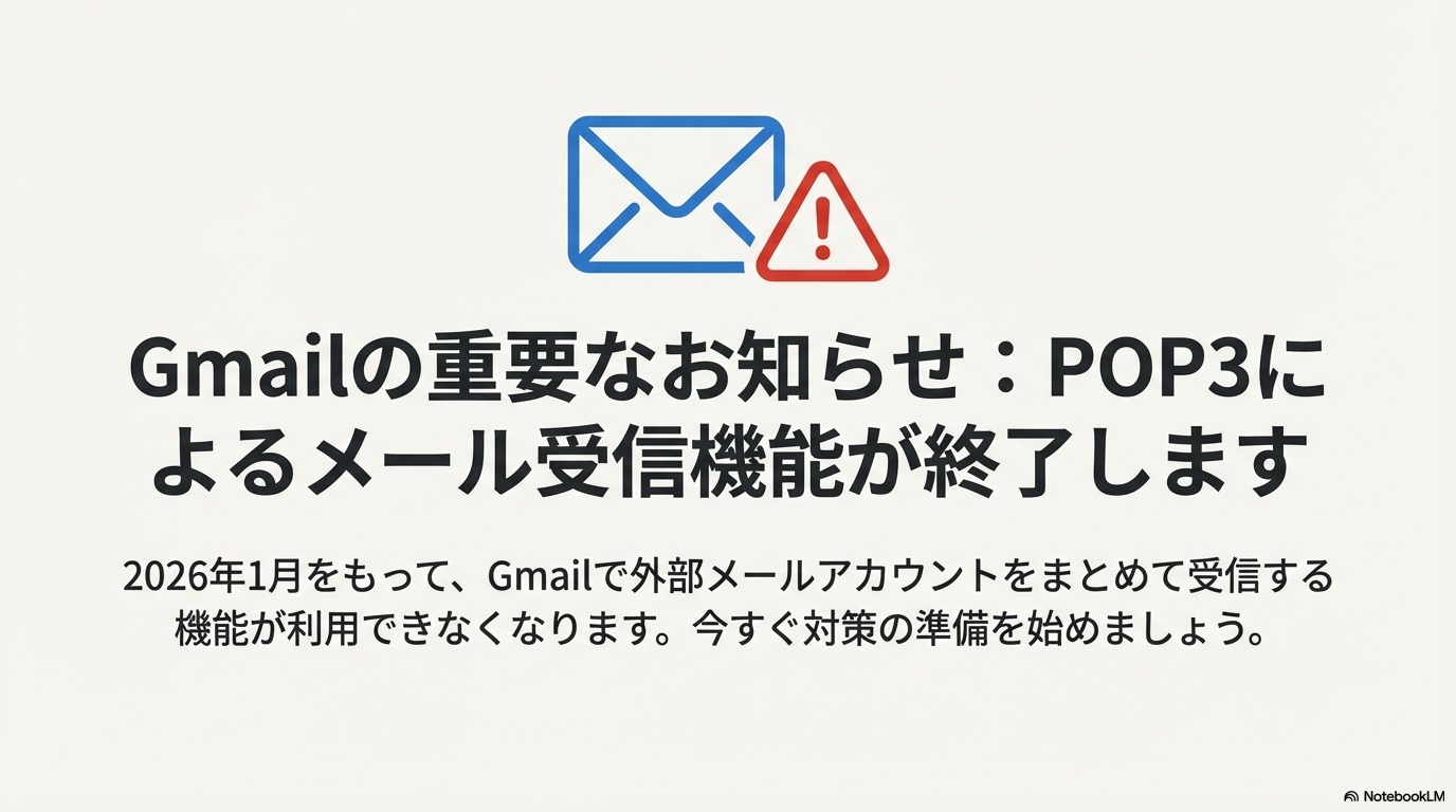 【速報】会社のメールがGmailで見れなくなる？2026年機能廃止の影響と必須の転送設定